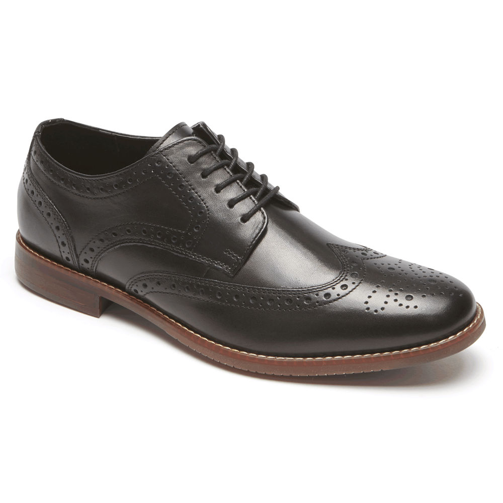 Rockport Mens Lace Up Black - Style Purpose Wingtip - UK 851-GZFHMY